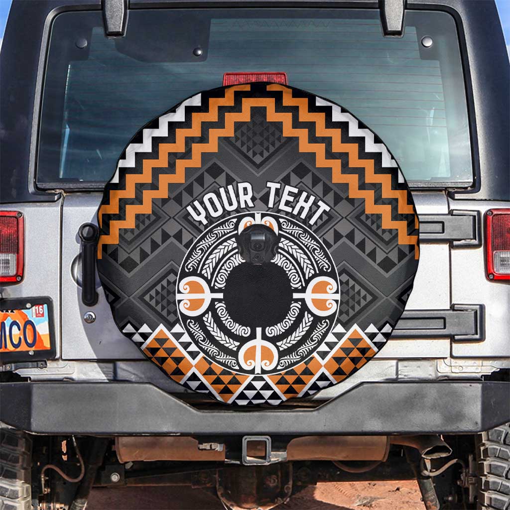 Personalised Aotearoa Niho Taniwha Motif Spare Tire Cover Gold Style