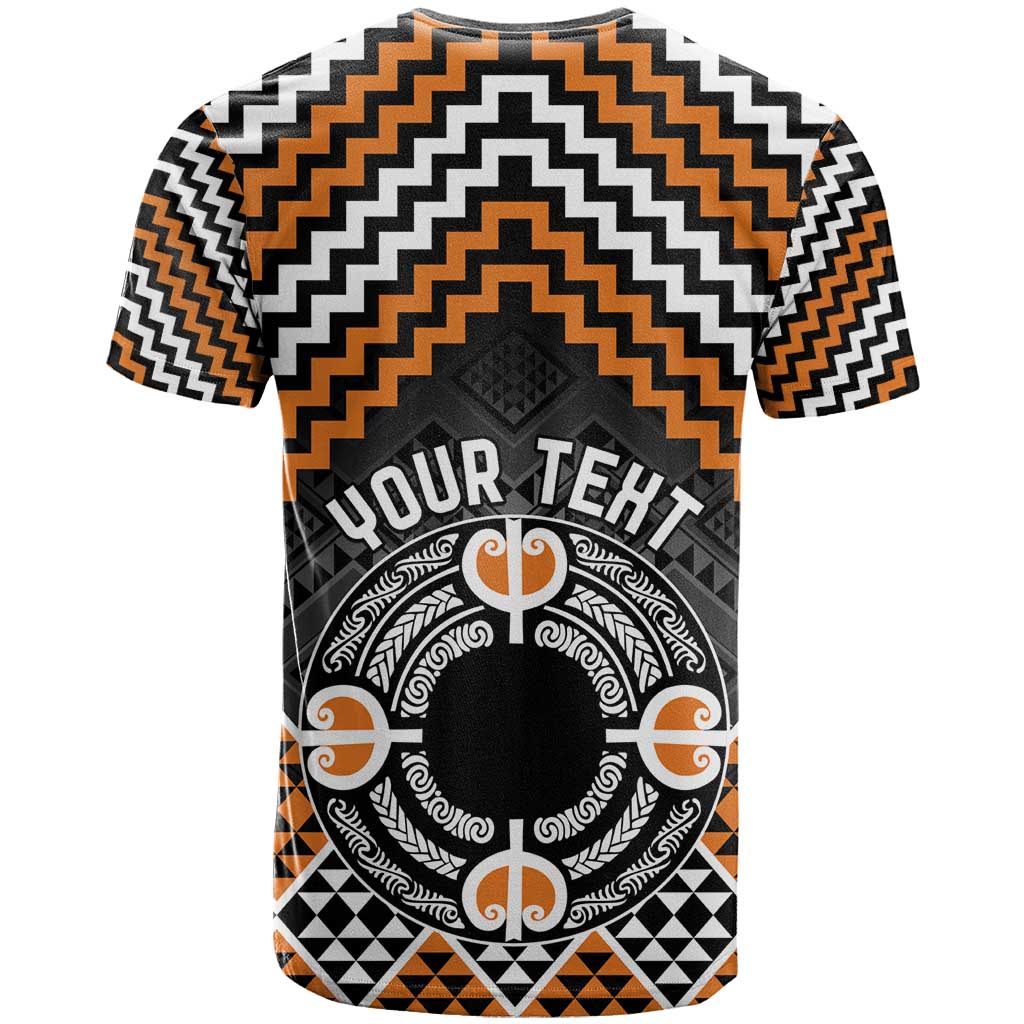 Personalised Aotearoa Niho Taniwha Motif T Shirt Gold Style
