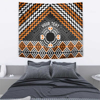 Personalised Aotearoa Niho Taniwha Motif Tapestry Gold Style