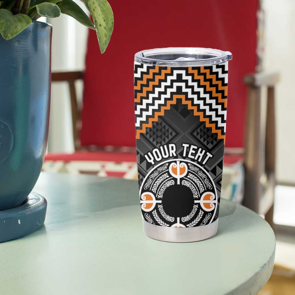 Personalised Aotearoa Niho Taniwha Motif Tumbler Cup Gold Style LT9 - Polynesian Pride