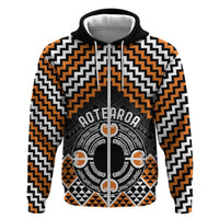 Personalised Aotearoa Niho Taniwha Motif Zip Hoodie Gold Style