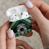 Personalised Aotearoa Niho Taniwha Motif AirPods Case Green Style - Polynesian Pride