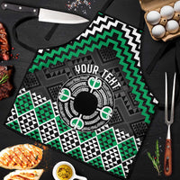 Personalised Aotearoa Niho Taniwha Motif Apron Green Style - Polynesian Pride
