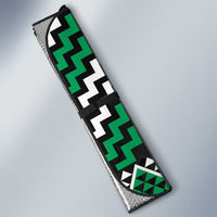 Personalised Aotearoa Niho Taniwha Motif Auto Sun Shade Green Style - Polynesian Pride