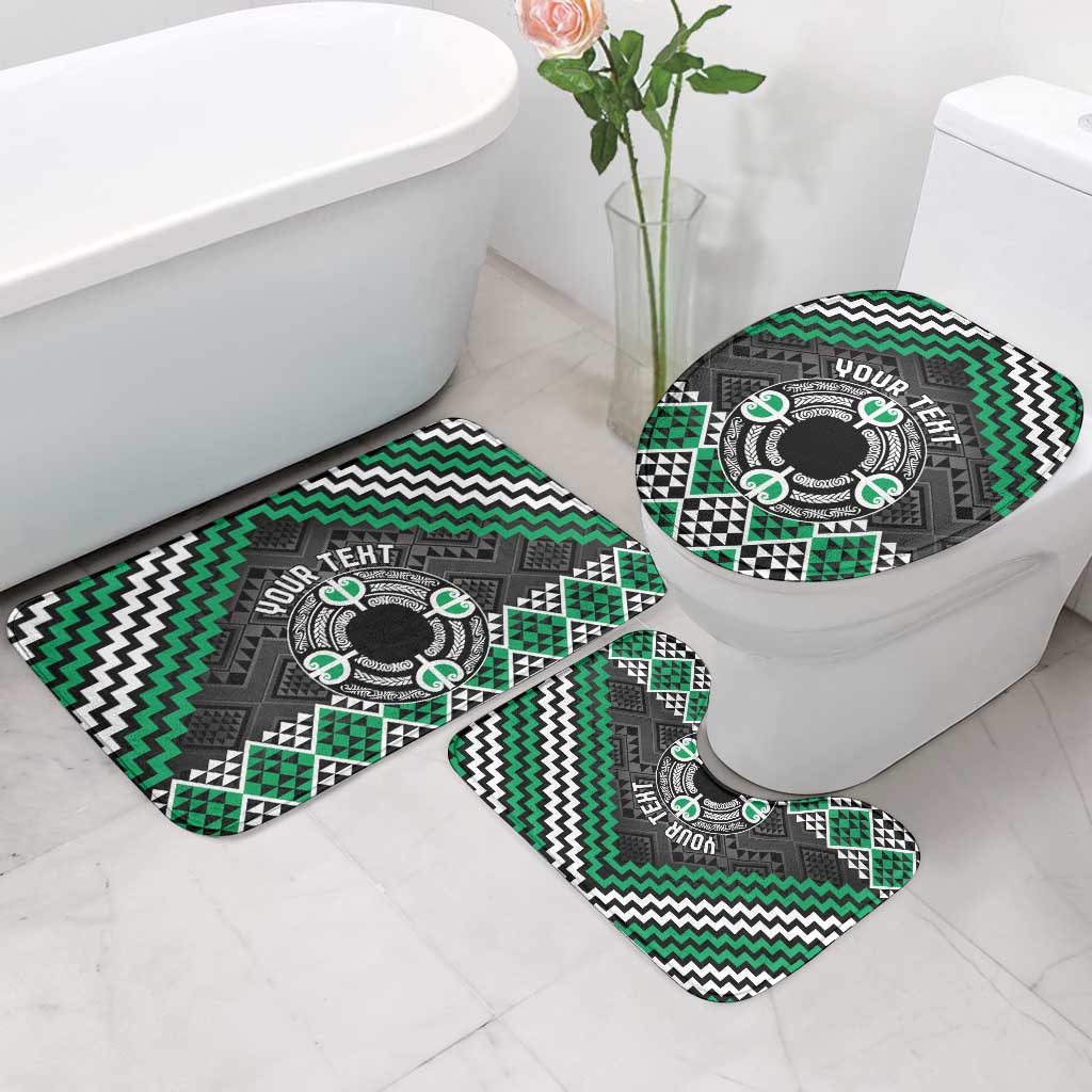 Personalised Aotearoa Niho Taniwha Motif Bathroom Set Green Style - Polynesian Pride