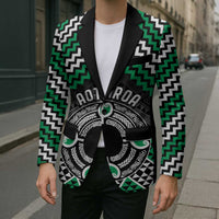 Personalised Aotearoa Niho Taniwha Motif Blazer Green Style - Polynesian Pride