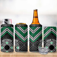 Personalised Aotearoa Niho Taniwha Motif 4 in 1 Can Cooler Tumbler Green Style LT9 - Polynesian Pride