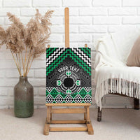 Personalised Aotearoa Niho Taniwha Motif Canvas Wall Art Green Style LT9 - Polynesian Pride
