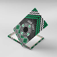 Personalised Aotearoa Niho Taniwha Motif Canvas Wall Art Green Style LT9 With Frame Green - Polynesian Pride