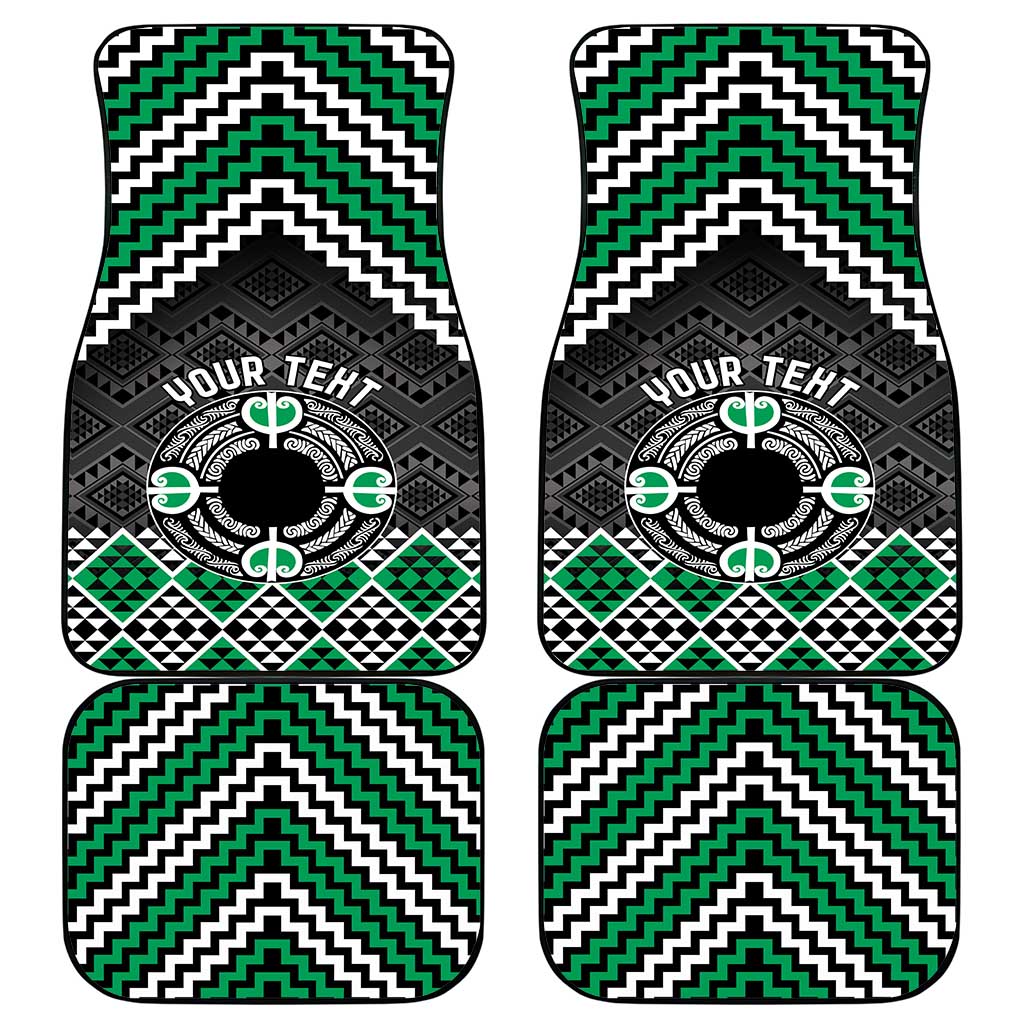 Personalised Aotearoa Niho Taniwha Motif Car Mats Green Style LT9 - Polynesian Pride