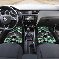 Personalised Aotearoa Niho Taniwha Motif Car Mats Green Style LT9 Set 2pcs - Front Green - Polynesian Pride