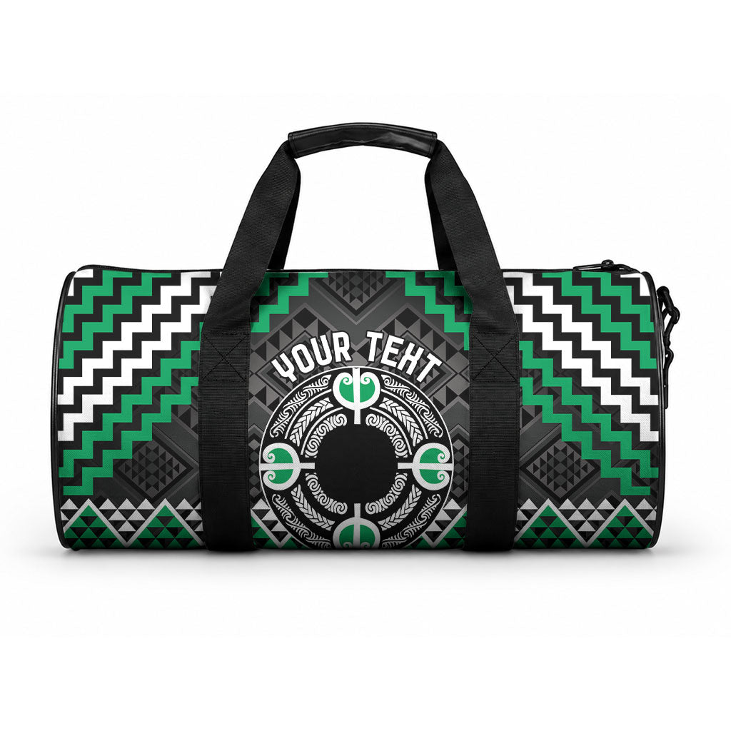 Personalised Aotearoa Niho Taniwha Motif Duffle Bag Green Style LT9 One size Green - Polynesian Pride