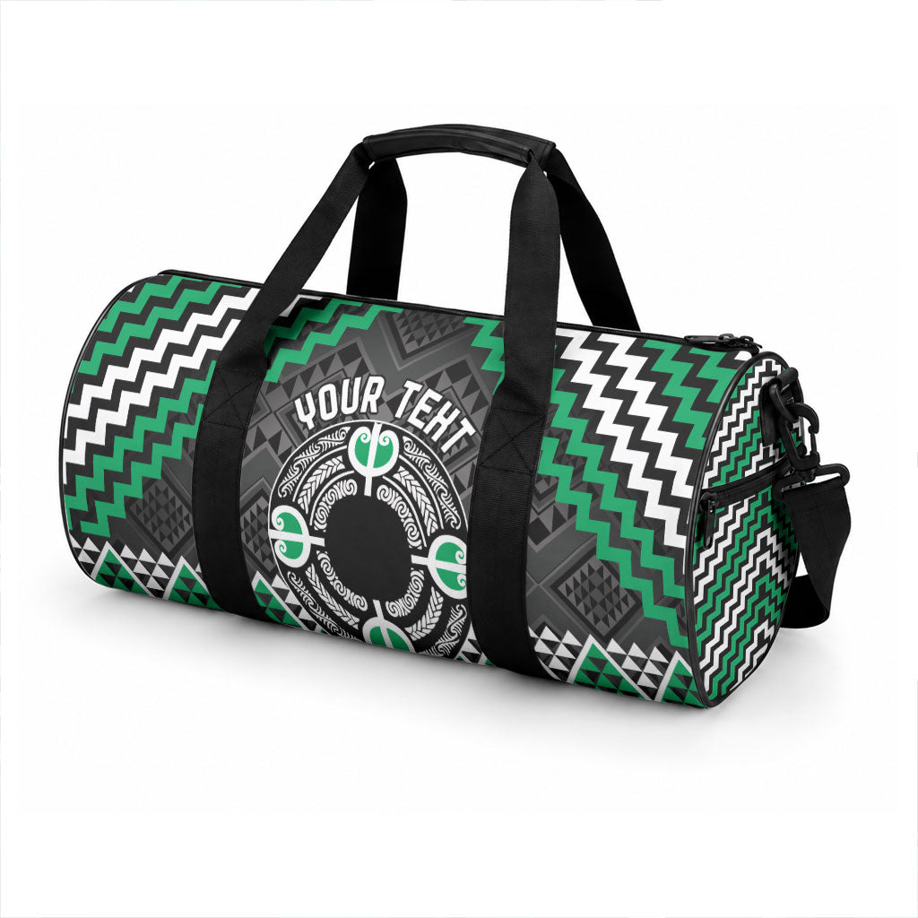Personalised Aotearoa Niho Taniwha Motif Duffle Bag Green Style LT9 - Polynesian Pride