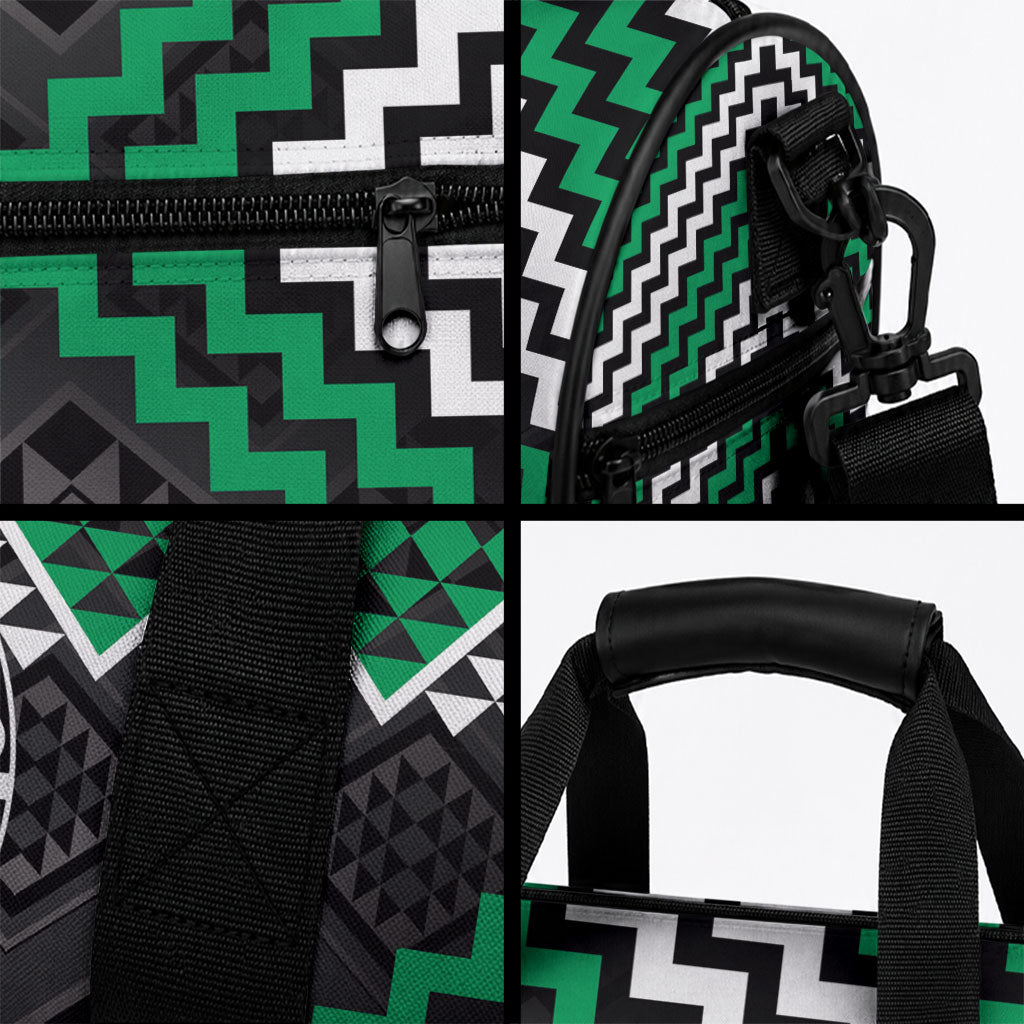 Personalised Aotearoa Niho Taniwha Motif Duffle Bag Green Style LT9 - Polynesian Pride