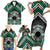 Personalised Aotearoa Niho Taniwha Motif Family Matching Short Sleeve Bodycon Dress and Hawaiian Shirt Green Style