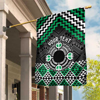 Personalised Aotearoa Niho Taniwha Motif Garden Flag Green Style LT9 House Flag Green - Polynesian Pride