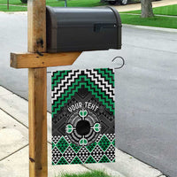 Personalised Aotearoa Niho Taniwha Motif Garden Flag Green Style LT9 - Polynesian Pride