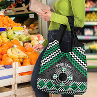 Personalised Aotearoa Niho Taniwha Motif Grocery Bag Green Style LT9 - Polynesian Pride