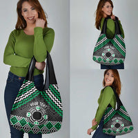 Personalised Aotearoa Niho Taniwha Motif Grocery Bag Green Style LT9 - Polynesian Pride
