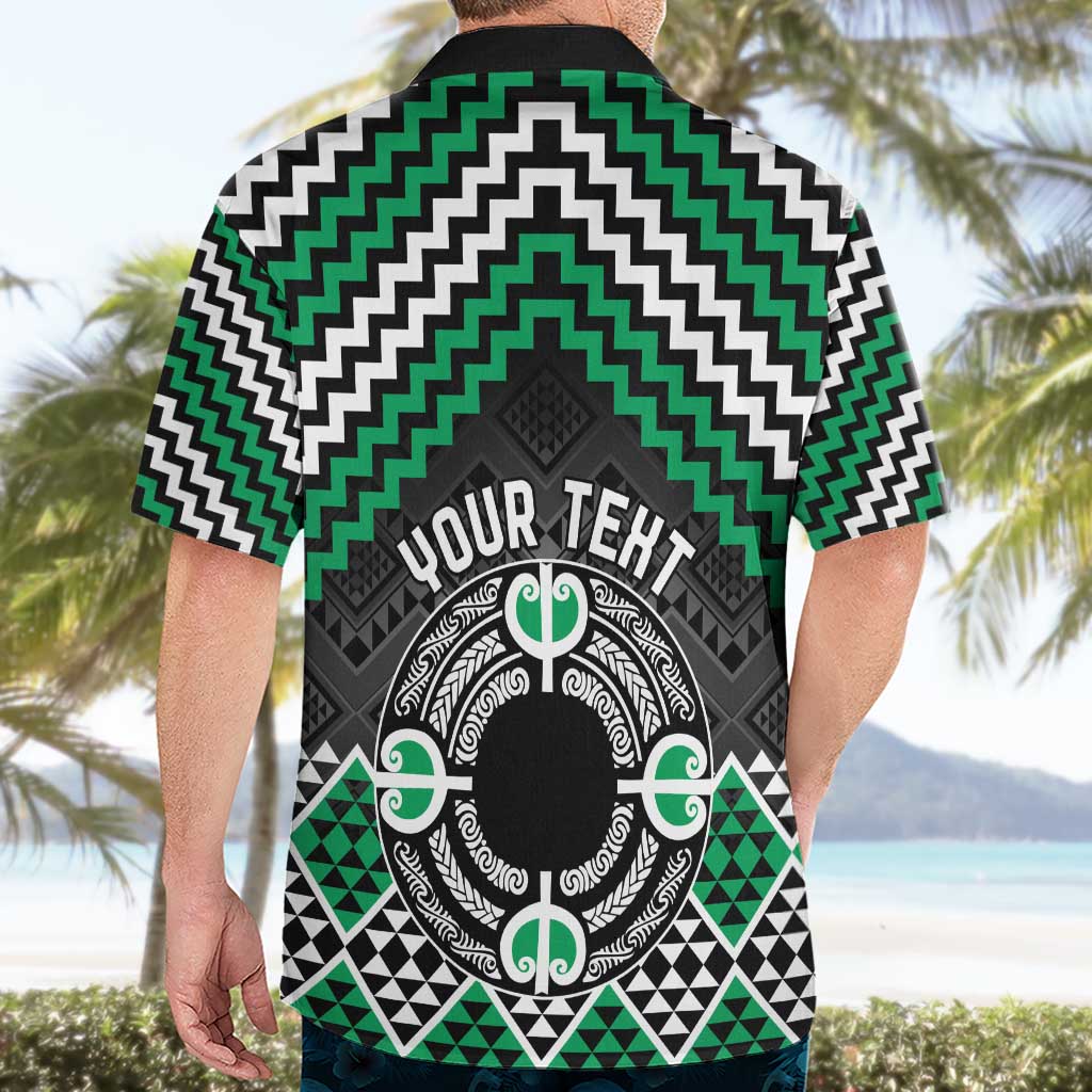 Personalised Aotearoa Niho Taniwha Motif Hawaiian Shirt Green Style LT9 - Polynesian Pride