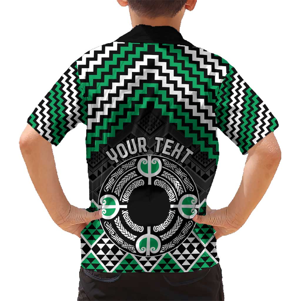 Personalised Aotearoa Niho Taniwha Motif Hawaiian Shirt Green Style LT9 - Polynesian Pride