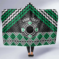 Personalised Aotearoa Niho Taniwha Motif Hooded Blanket Green Style LT9 One Size Green - Polynesian Pride