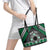 Personalised Aotearoa Niho Taniwha Motif Leather Tote Bag Green Style