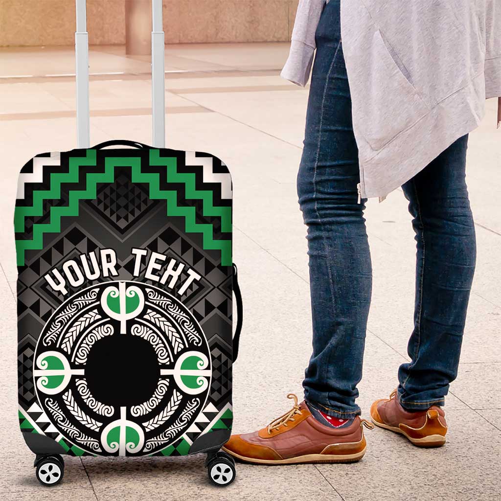 Personalised Aotearoa Niho Taniwha Motif Luggage Cover Green Style