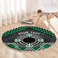 Personalised Aotearoa Niho Taniwha Motif Round Carpet Green Style