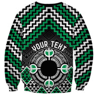 Personalised Aotearoa Niho Taniwha Motif Sweatshirt Green Style LT9 - Polynesian Pride