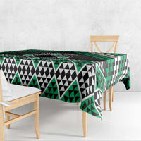Personalised Aotearoa Niho Taniwha Motif Tablecloth Green Style LT9 - Polynesian Pride