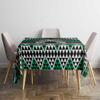 Personalised Aotearoa Niho Taniwha Motif Tablecloth Green Style LT9 - Polynesian Pride