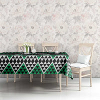 Personalised Aotearoa Niho Taniwha Motif Tablecloth Green Style LT9 - Polynesian Pride