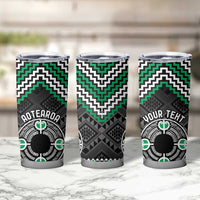 Personalised Aotearoa Niho Taniwha Motif Tumbler Cup Green Style LT9 - Polynesian Pride