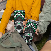 Personalised Aotearoa Niho Taniwha Motif Tumbler Cup Green Style LT9 - Polynesian Pride