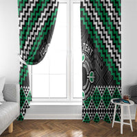 Personalised Aotearoa Niho Taniwha Motif Window Curtain Green Style LT9 - Polynesian Pride