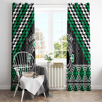 Personalised Aotearoa Niho Taniwha Motif Window Curtain Green Style LT9 - Polynesian Pride