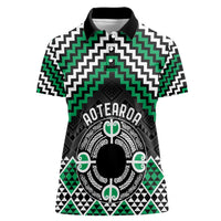 Personalised Aotearoa Niho Taniwha Motif Women Polo Shirt Green Style