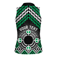 Personalised Aotearoa Niho Taniwha Motif Women Sleeveless Polo Shirt Green Style