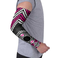 Personalised Aotearoa Niho Taniwha Motif Arm Sleeves Pink Style - Polynesian Pride