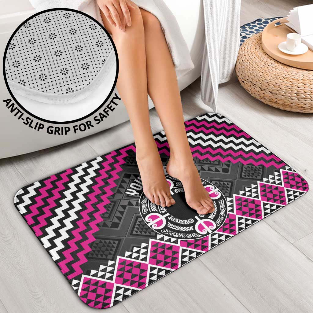 Personalised Aotearoa Niho Taniwha Motif Bathroom Set Pink Style - Polynesian Pride