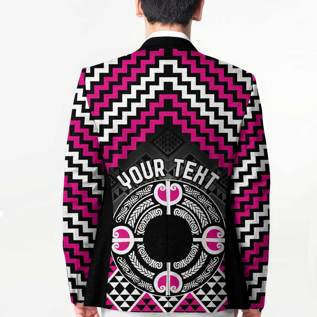 Personalised Aotearoa Niho Taniwha Motif Blazer Pink Style - Polynesian Pride