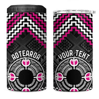 Personalised Aotearoa Niho Taniwha Motif 4 in 1 Can Cooler Tumbler Pink Style LT9 One Size: 16 oz Pink - Polynesian Pride