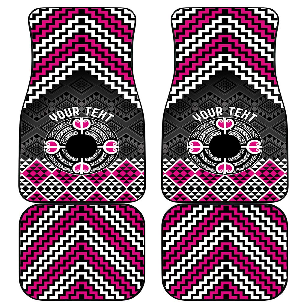 Personalised Aotearoa Niho Taniwha Motif Car Mats Pink Style LT9 - Polynesian Pride
