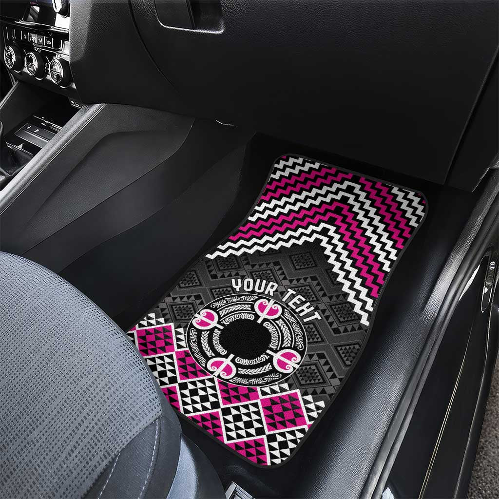 Personalised Aotearoa Niho Taniwha Motif Car Mats Pink Style LT9 - Polynesian Pride