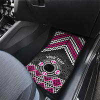 Personalised Aotearoa Niho Taniwha Motif Car Mats Pink Style LT9 - Polynesian Pride