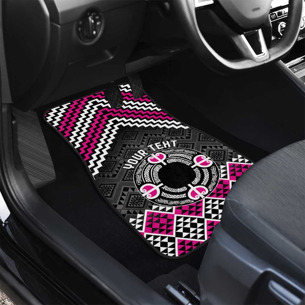 Personalised Aotearoa Niho Taniwha Motif Car Mats Pink Style LT9 - Polynesian Pride