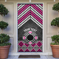 Personalised Aotearoa Niho Taniwha Motif Door Cover Pink Style - Polynesian Pride