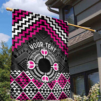 Personalised Aotearoa Niho Taniwha Motif Garden Flag Pink Style LT9 - Polynesian Pride