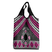 Personalised Aotearoa Niho Taniwha Motif Grocery Bag Pink Style LT9 - Polynesian Pride